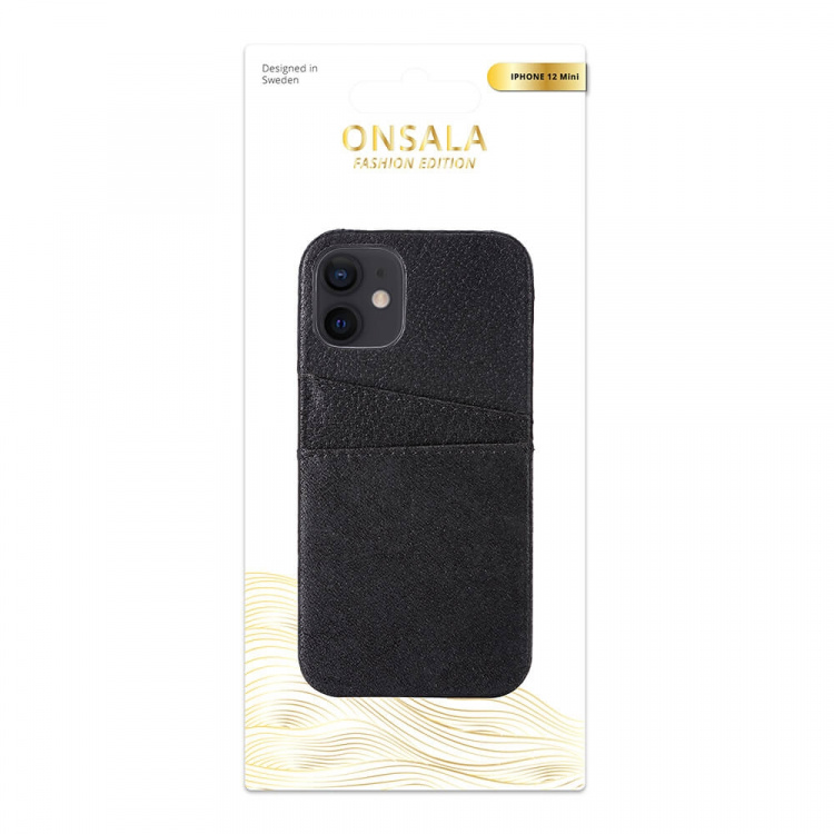 Onsala Cover Leather Black iPhone 12 5,4 Onsala Cover Leather Black iPhone 12 5,4