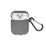 Airpods Protective case with hook, Grey