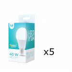 LED Lamp E27, 6W, 230V, 4500K 5-pack, White neutral