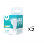 LED Lamp GU10 3W 230V 3000K, 5-pack, Warm white