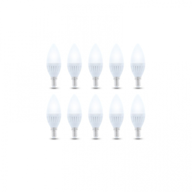 LED Lamp E14, C37, 10W, 230V, 3000K, Ceramic 10-pack, Warm white