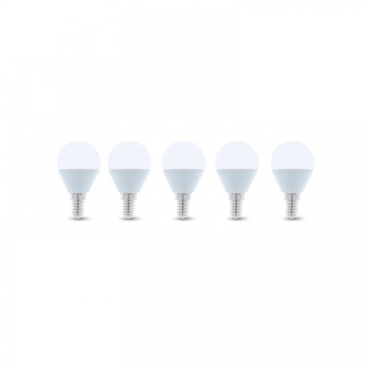 LED Bulb E14, G45, 6W, 4500K 5-pack, White neutral