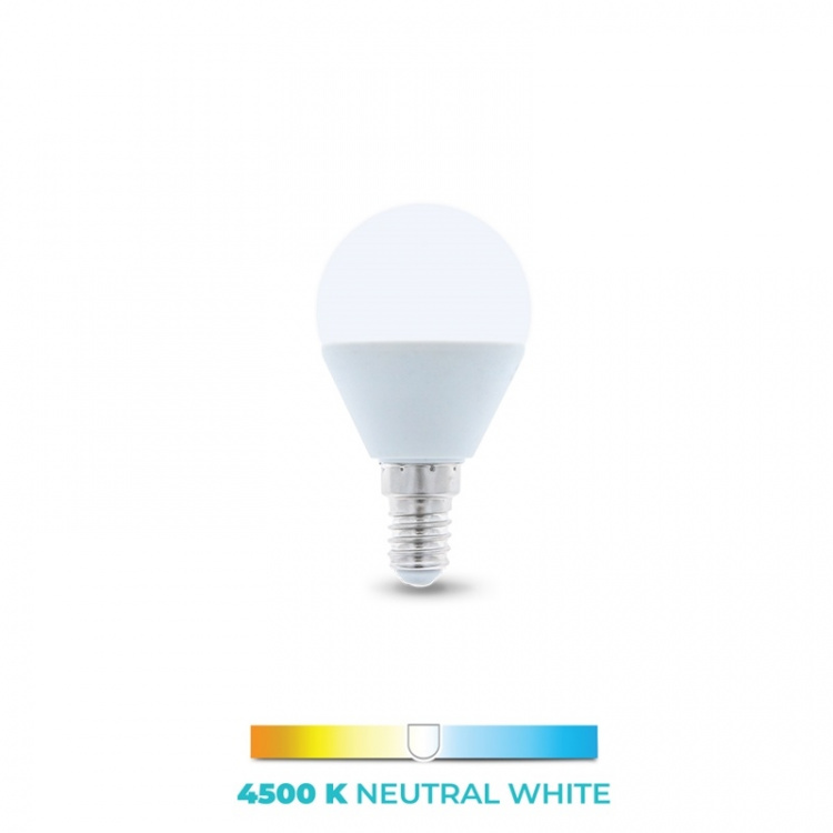 LED Lamp E14, G45, 6W, 4500K, White neutral
