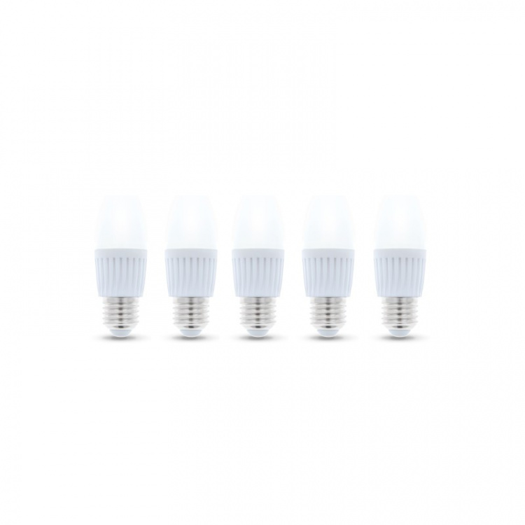 LED Lamp E27, C37, 10W, 230V, 6000K, Ceramic 5-pack, Cool White LED Lamp E27, C37, 10W, 230V, 6000K, Ceramic 5-pack, Cool White