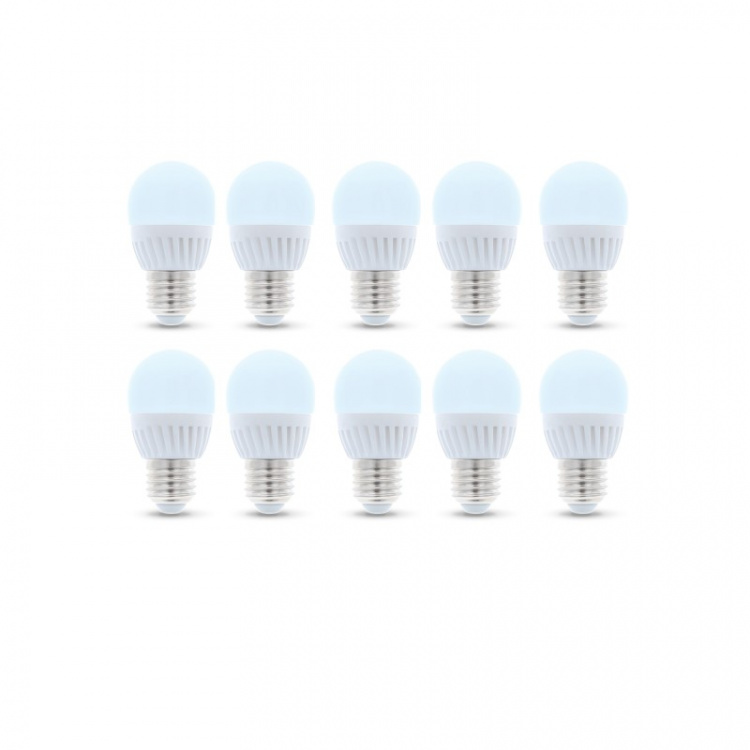 LED Lamp E27, G45, 10W, 230V, 6000K, Ceramic 10-pack, Cool White