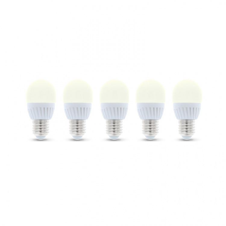 LED Lamp E27, G45, 6W, 3000K 5-pack, Warm White
