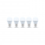 LED Lamp E27, G45, 6W, 4500K 5-pack, White neutral