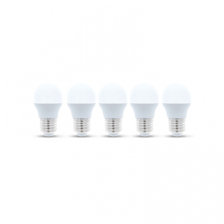 LED Lamp E27, G45, 6W, 4500K 5-pack, White neutral