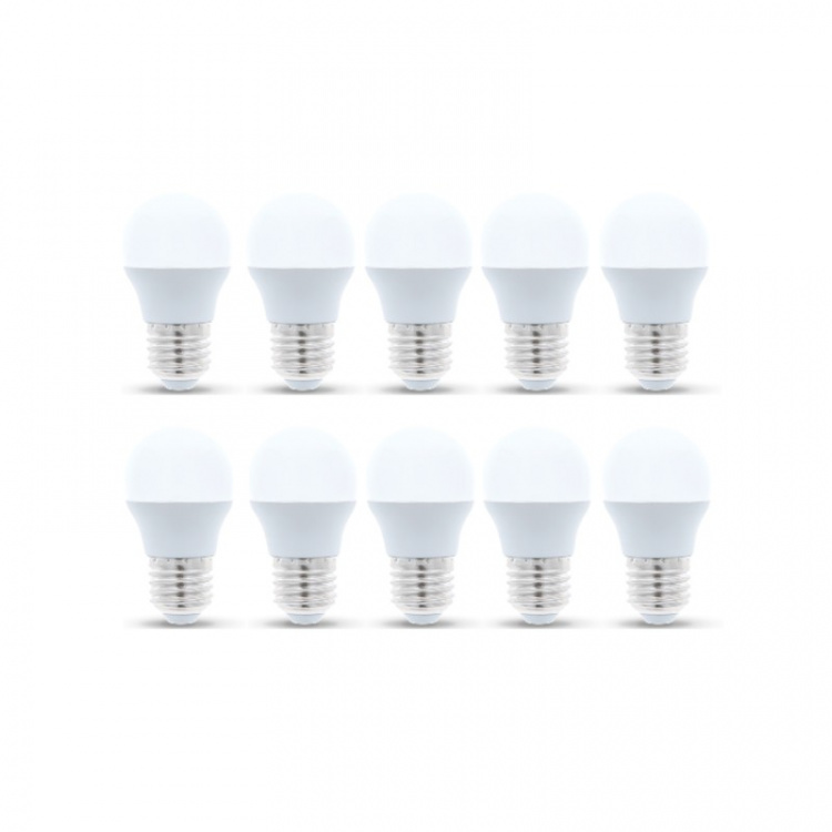 LED Lamp E27, G45, 6W, 4500K 10-pack, White neutral