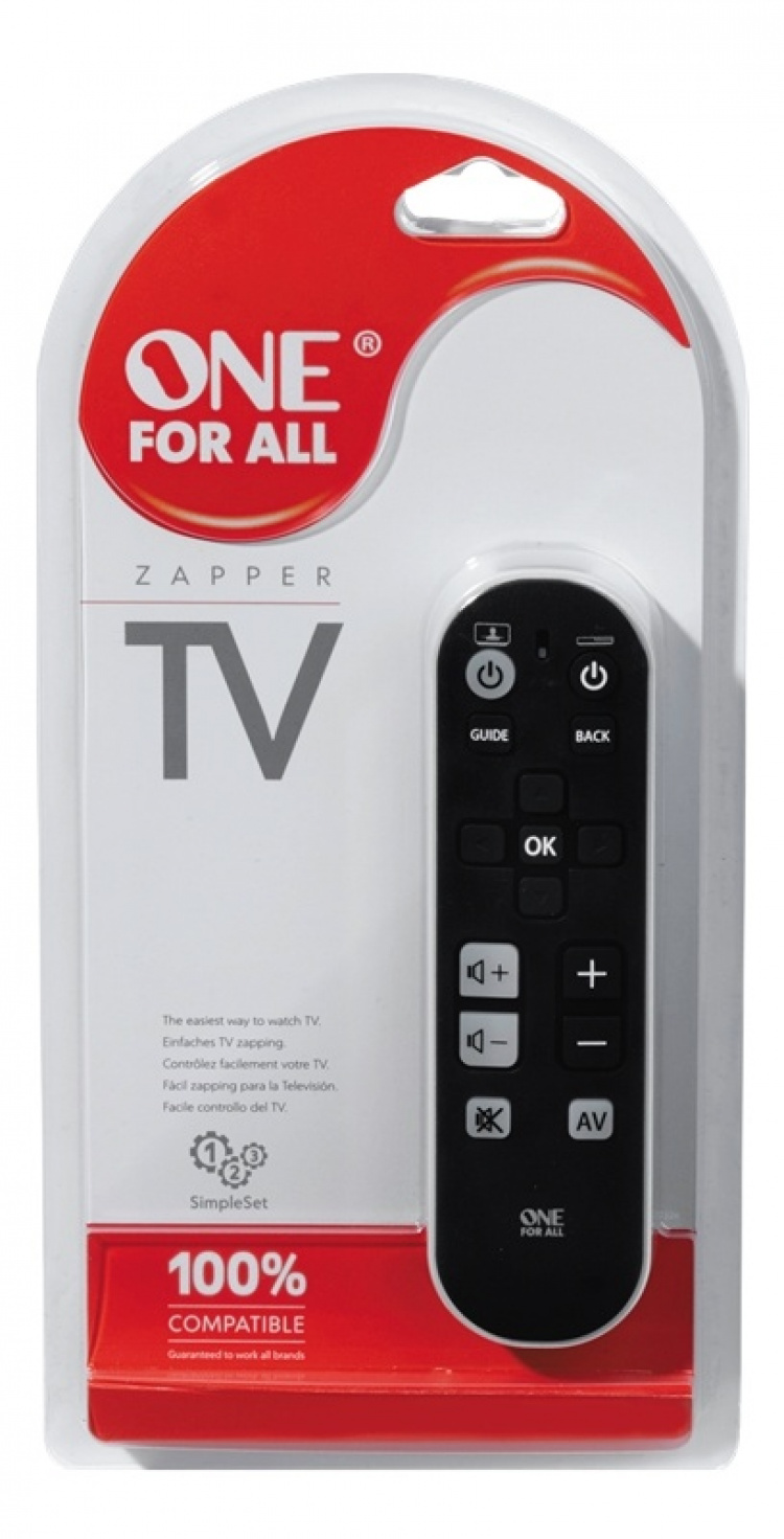 One For All URC 6810 Universal Remote Control Zapper, TV