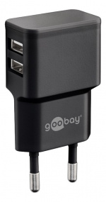 Goobay Dual USB Charger (12 W) black 2x USB-A ports