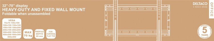 DELTACO Office, heavy-duty fixed foldable, 32