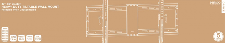 DELTACO Office, heavy-duty tilt foldable, 37 DELTACO Office, heavy-duty tilt foldable, 37