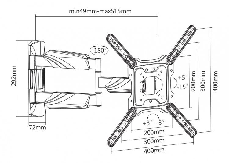 DELTACO Office, full-motion 3-way wall, 23 DELTACO Office, full-motion 3-way wall, 23