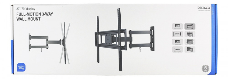 DELTACO, full-motion 3-way wall, 37