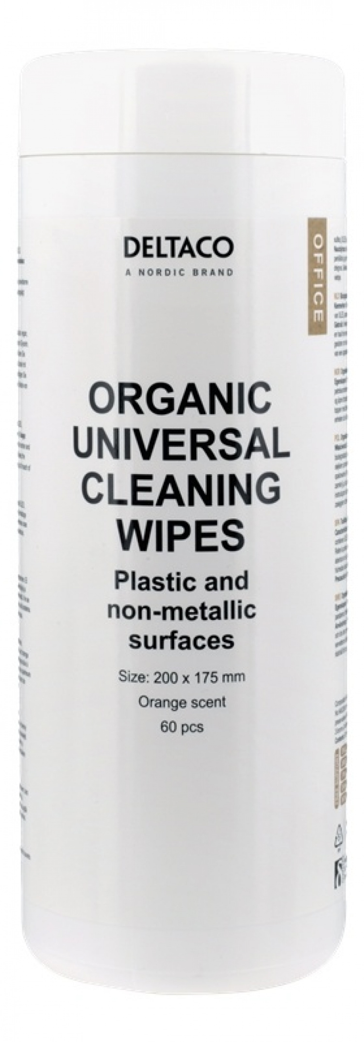 DELTACO Office Organic Universal Cleaning Wipes, 200x175mm, 1 pack 60 DELTACO Office Organic Universal Cleaning Wipes, 200x175mm, 1 pack 60