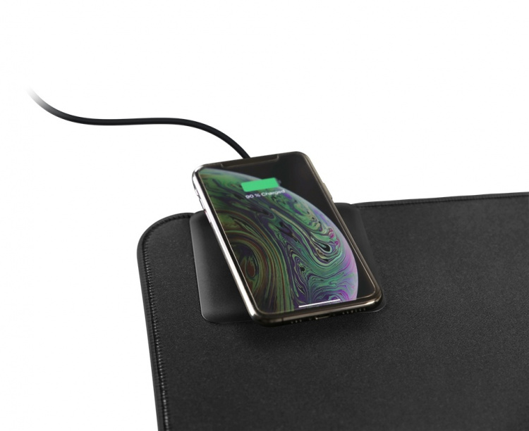DELTACO Business extra wide mousepad with fast wireless charger, 90x40 DELTACO Business extra wide mousepad with fast wireless charger, 90x40