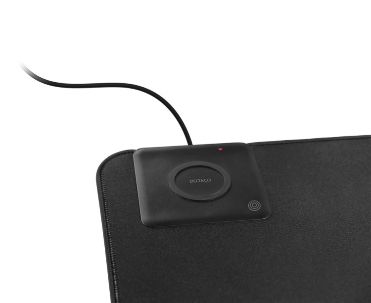 DELTACO Business extra wide mousepad with fast wireless charger, 90x40 DELTACO Business extra wide mousepad with fast wireless charger, 90x40