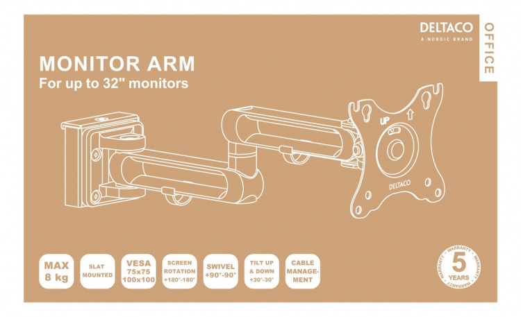 DELTACO Office, Monitor Arm Dual Monitor DELTACO Office, Monitor Arm Dual Monitor