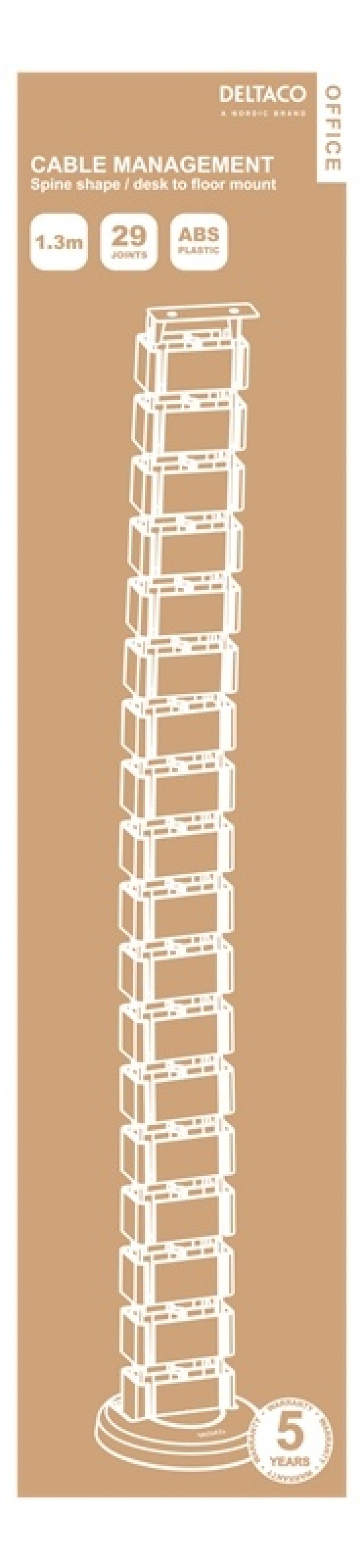 DELTACO Office, Spine Cable Organizer & Hider, Black DELTACO Office, Spine Cable Organizer & Hider, Black