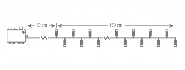 Light chain, 1.5m, 20 LED, battery, outdoor, ww