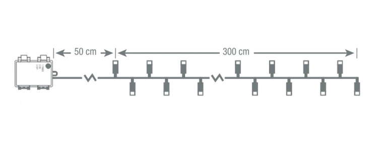 Light chain, 3 m, 40 LED, battrey, outdoor, ww