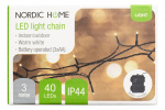 Light chain, 3 m, 40 LED, battrey, outdoor, ww