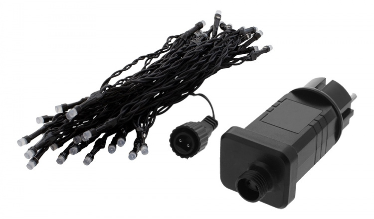 Light chain, 5 m, 40 LED, transformator, outdoor, ww