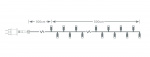 Light chain, 5 m, 40 LED, transformator, outdoor, ww