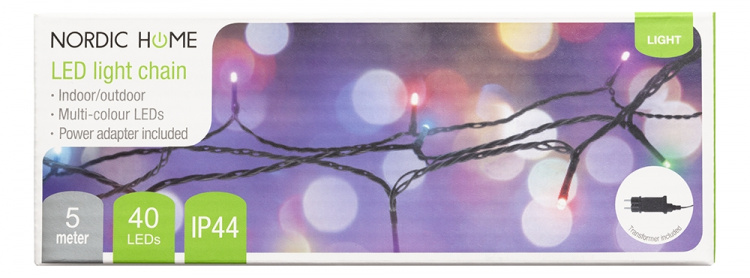 NordicHome Light chain, 5 m, 40 LED, transformator, outdoor, RGB