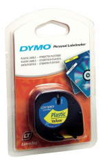 DYMO LetraTAG plasttejp, gul, 12mm, 4m (91222)