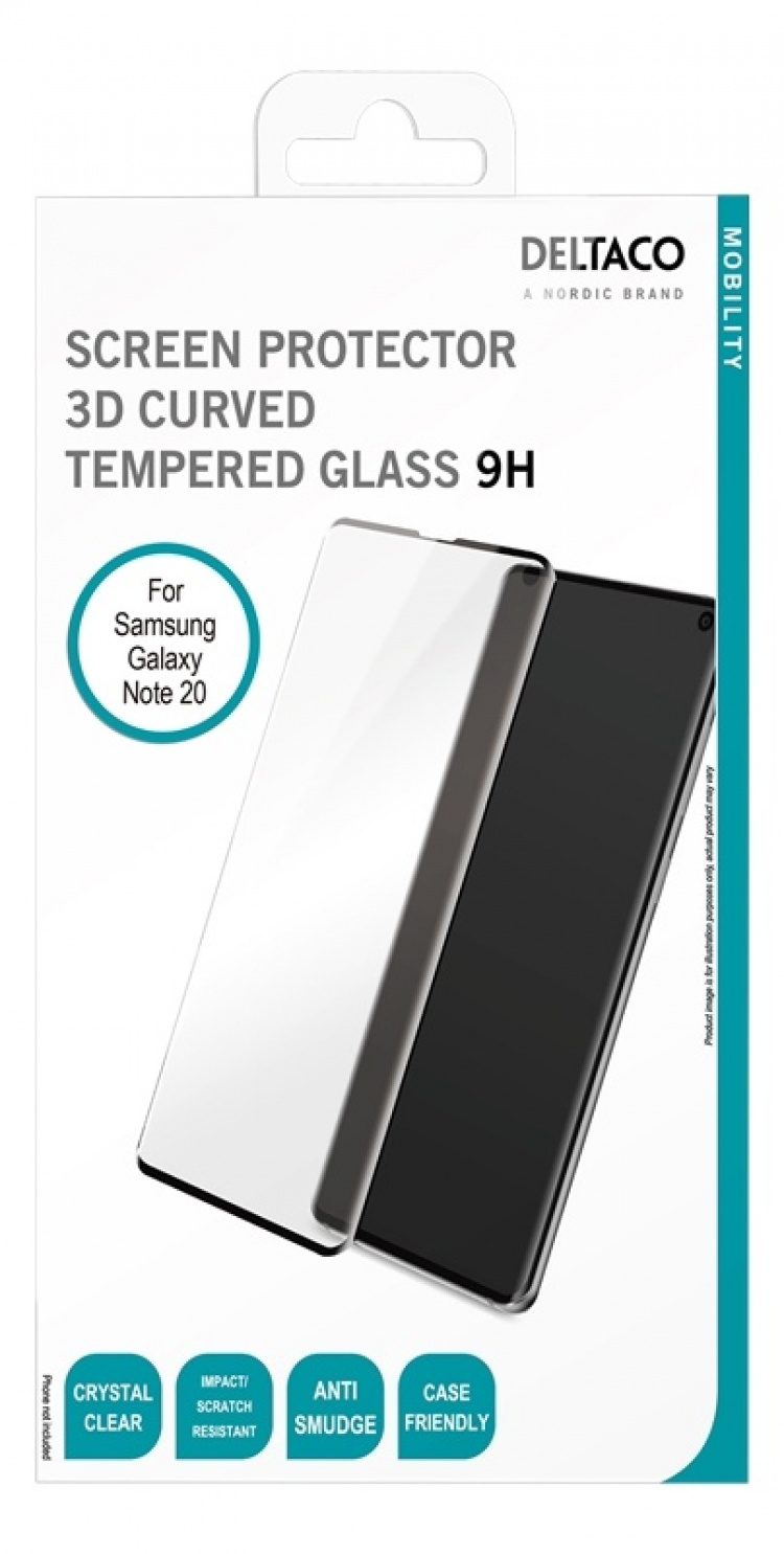 DELTACO screen protector, Samsnug Galaxy Note 20, 3D curved glass