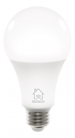 DELTACO SMART HOME LED light, E27, WiFI, 9W, 2700K-6500K, dimmable, wh