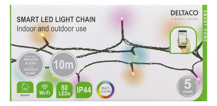 WiFi light chain, 10m, 80 led, adapter,IP44,RGB WiFi light chain, 10m, 80 led, adapter,IP44,RGB