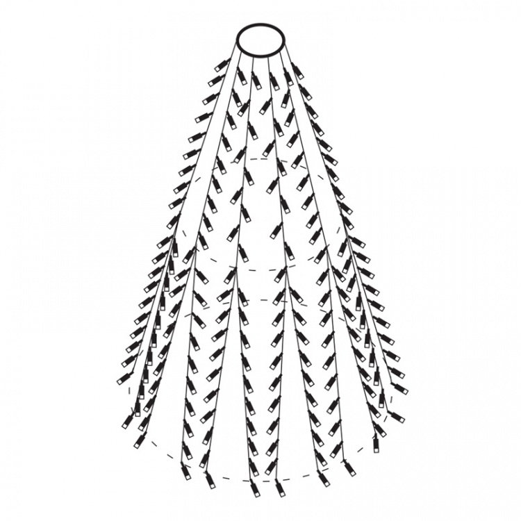 WiFi Tree light, 2m, 10 strings, 30 led, adapter, IP44,WW,