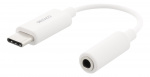 DELTACO USB-C to 3.5 mm female, 11 cm, retail package, active, white DELTACO USB-C to 3.5 mm female, 11 cm, retail package, active, white