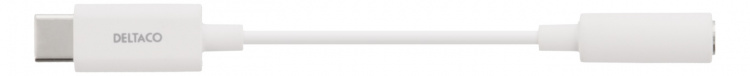 DELTACO USB-C to 3.5 mm female, 11 cm, retail package, active, white DELTACO USB-C to 3.5 mm female, 11 cm, retail package, active, white