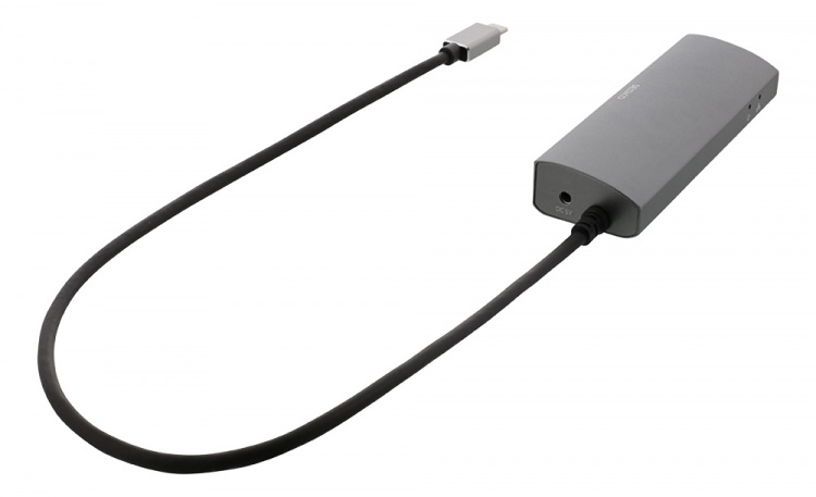 DELTACO USB-C hub and network adapter, USB-C, RJ45, 3x USB-A 3.0