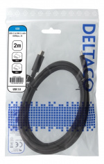 DELTACO USB 2.0 USB-C - USB-C charging cable, 3A, 2m, black DELTACO USB 2.0 USB-C - USB-C charging cable, 3A, 2m, black
