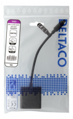 DELTACO USB-C to VGA adapter w. audio, 1080p 60Hz, 0,2m, black