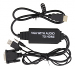 DELTACO VGA & Audio - HDMI cable, USB powered, 1m, black DELTACO VGA & Audio - HDMI cable, USB powered, 1m, black
