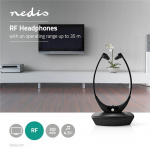 Nedis Wireless TV Headphones | RF | In-Ear | Battery play time: 4.5 hrs | 35 m | Digital Audio | Charging dock | Balance control | Black