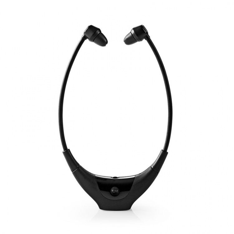 Nedis Wireless TV Headphones | RF, frequency 868 Mhz | In-Ear | Battery play time: 4.5 hrs | 35 m | Digital Audio | Charging dock | Balance control | Black Nedis Wireless TV Headphones | RF, frequency 868 Mhz | In-Ear | Battery play time: 4.5 hrs | 35 m | Digital Audio | Charging dock | Balance control | Black
