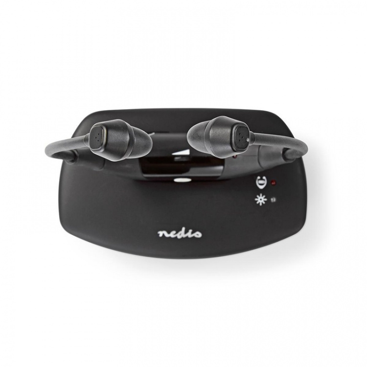 Nedis Wireless TV Headphones | RF, frequency 868 Mhz | In-Ear | Battery play time: 4.5 hrs | 35 m | Digital Audio | Charging dock | Balance control | Black Nedis Wireless TV Headphones | RF, frequency 868 Mhz | In-Ear | Battery play time: 4.5 hrs | 35 m | Digital Audio | Charging dock | Balance control | Black