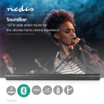 Nedis Soundbar | 2.0 | DSP Programs | 135 W | 1x 3.5 mm / 1x Coax Audio / 1x Optical / 1x USB | 1x HDMI (with ARC) | Bluetooth® | Mountable | Black / Dark Grey