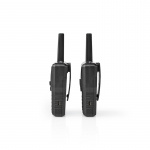 Nedis Walkie-Talkie Set | 2 Handsets | Up to 10 km | Frequency channels: 8 | PTT / VOX | up to 6 Hours | Charging base included | Headphone output | Black