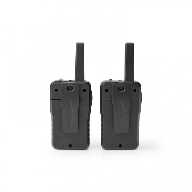 Nedis Walkie-Talkie Set | 2 Handsets | Up to 10 km | Frequency channels: 8 | PTT / VOX | up to 6 Hours | Charging base included | Headphone output | Black