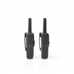 Nedis Walkie-Talkie Set | 2 Handsets | Up to 10 km | Frequency channels: 8 | PTT / VOX | up to 6 Hours | Charging base included | Headphone output | Black