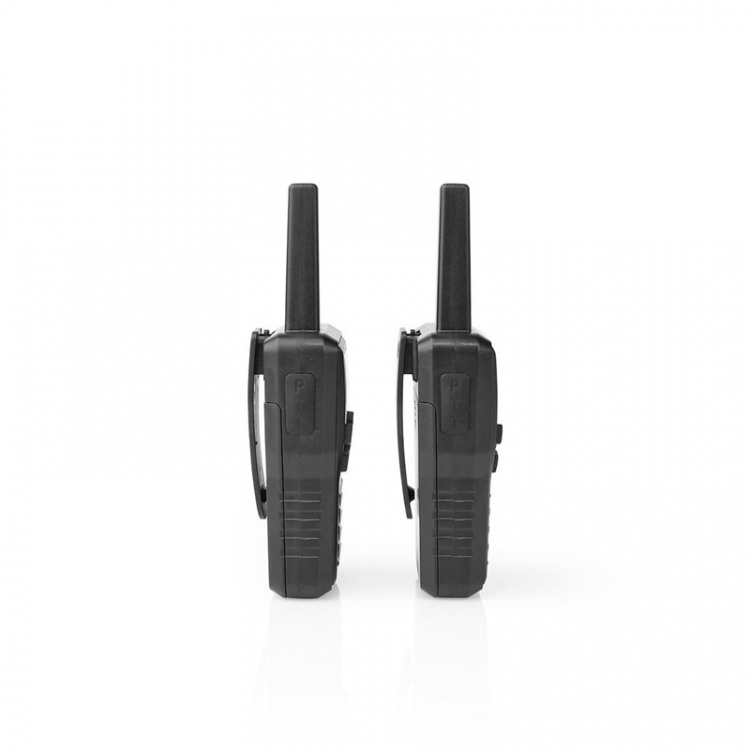 Nedis Walkie-Talkie Set | 2 Handsets | Up to 10 km | Frequency channels: 8 | PTT / VOX | up to 6 Hours | Charging base included | Headphone output | Black
