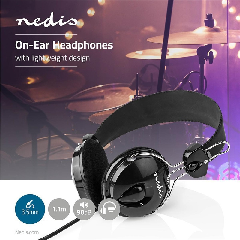 Buy On Ear Wired Headphones 3.5 mm Cable length 1.10 m Black Tekni